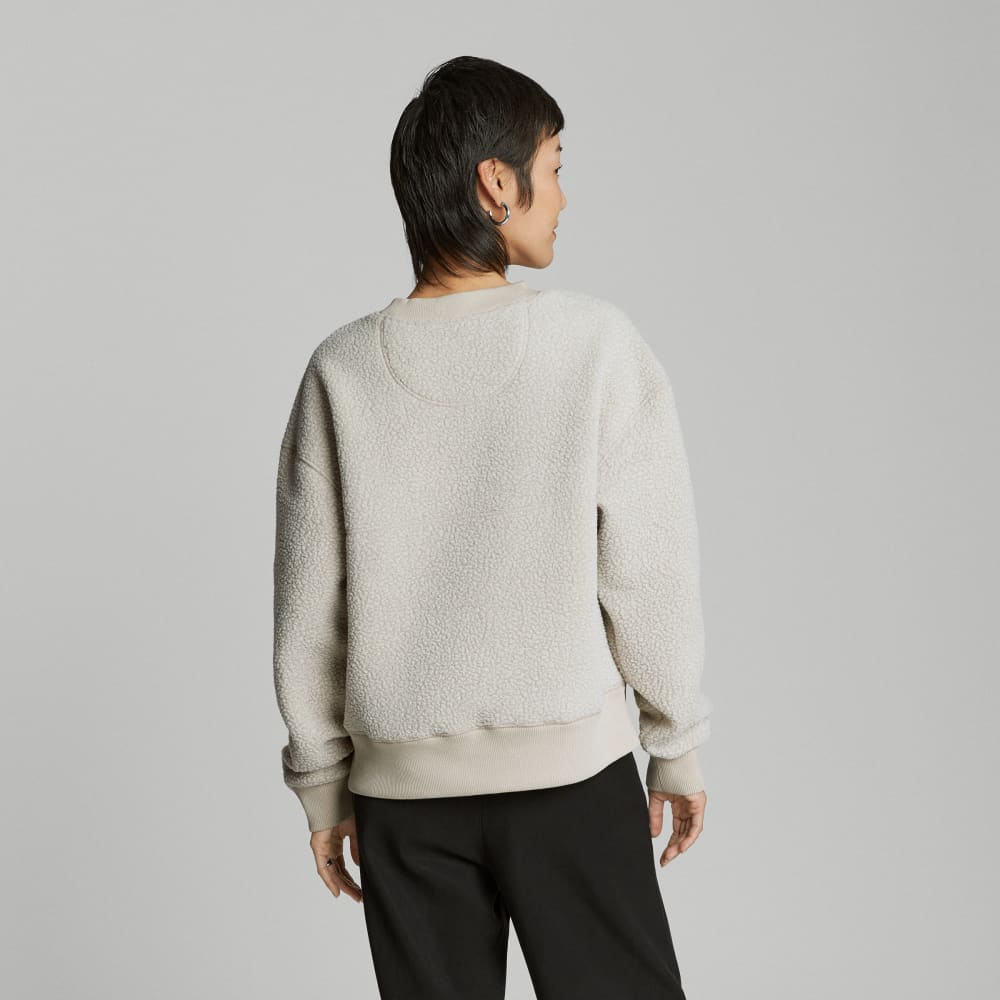 The ReNew Teddy Oversized Crew in Oat — detail view