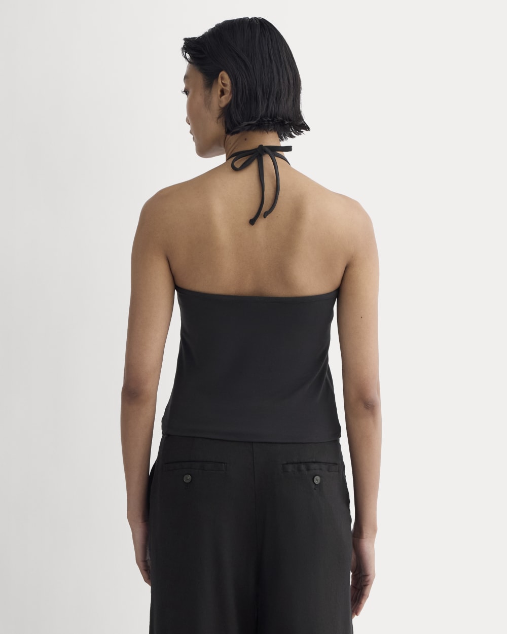 The Form Halter Top in Black — detail view