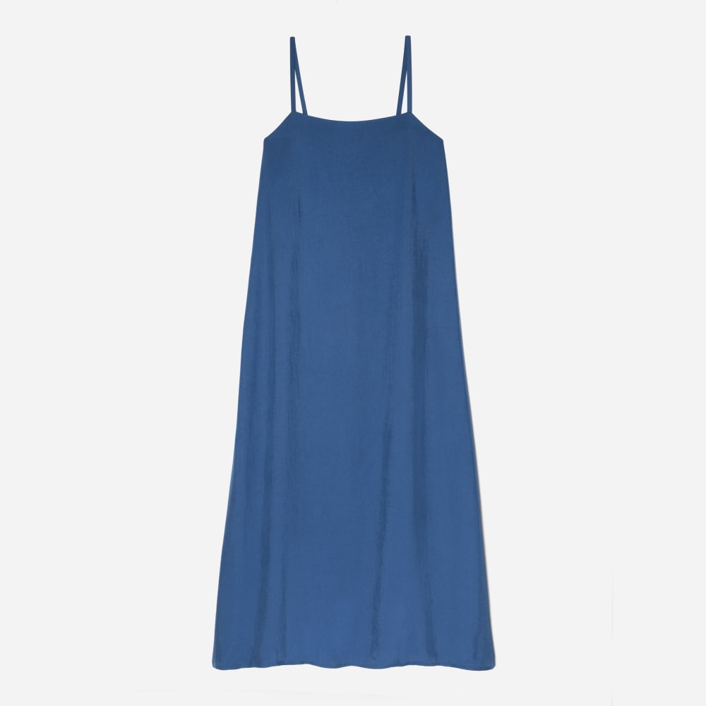 The Japanese GoWeave® Slip Dress in Deep Blue — front view