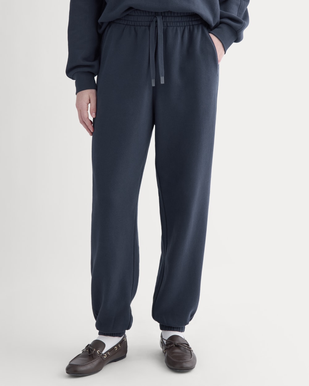 Lightweight Terry Jogger in Navy — detail view