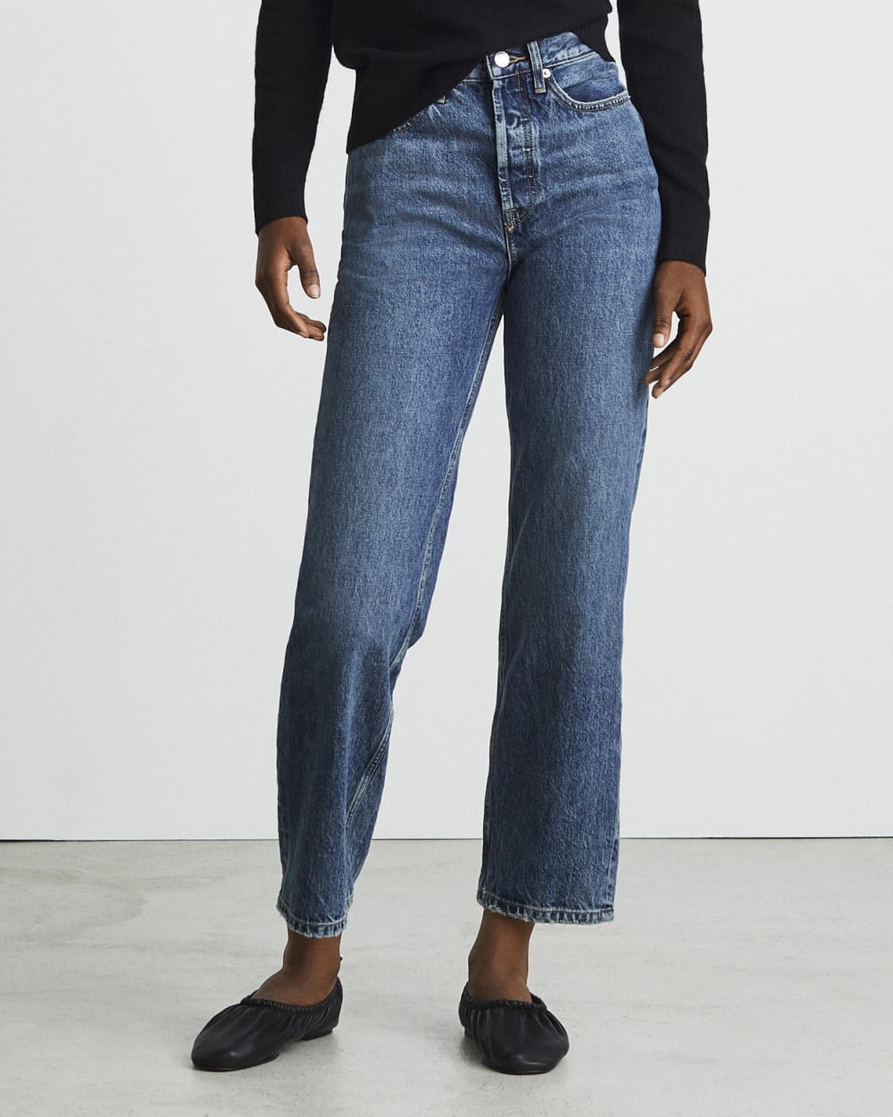 The Rigid Way-High® Jean in Worn-In Blue — detail view