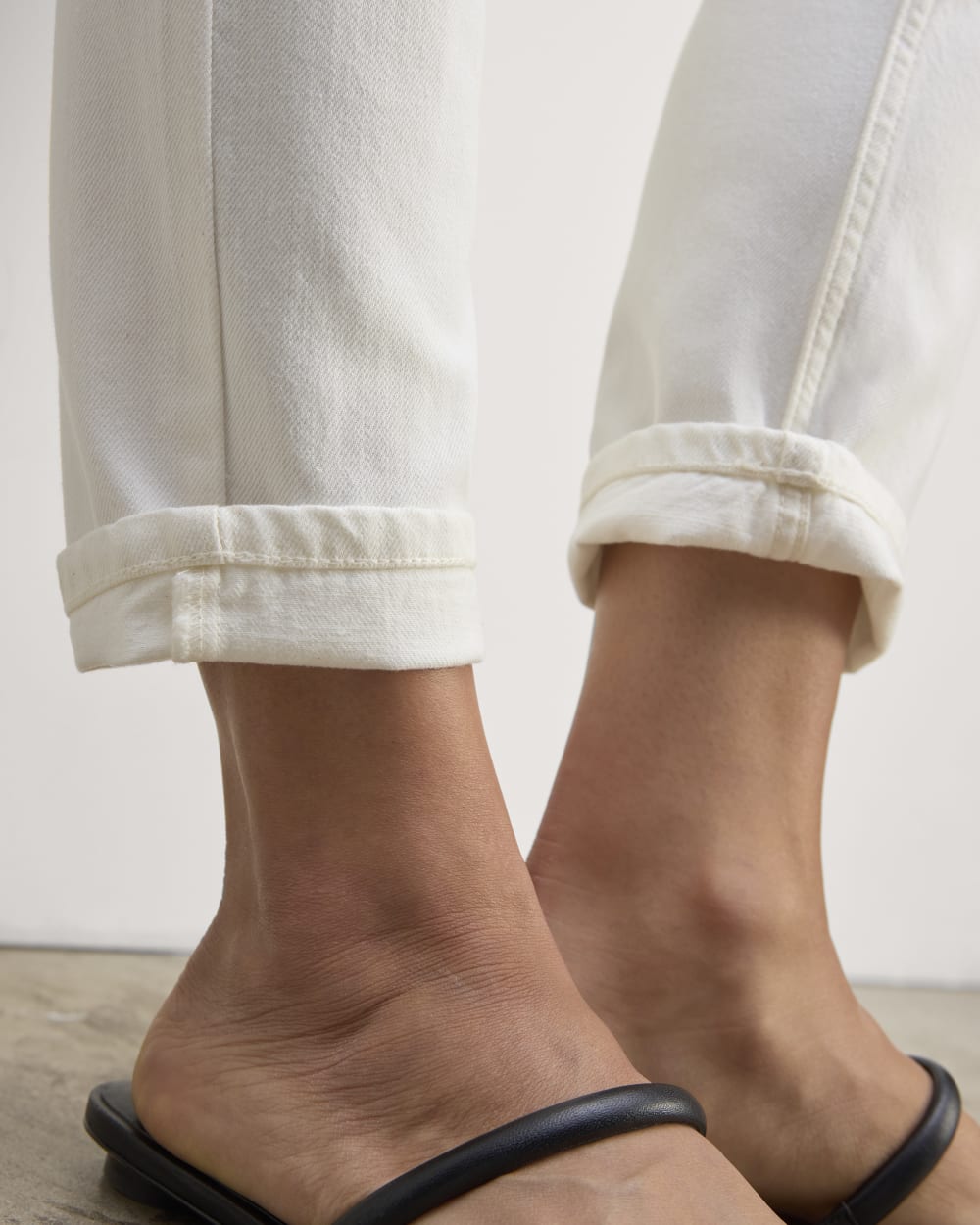 The Super-Soft Relaxed Jean in Bone — detail view
