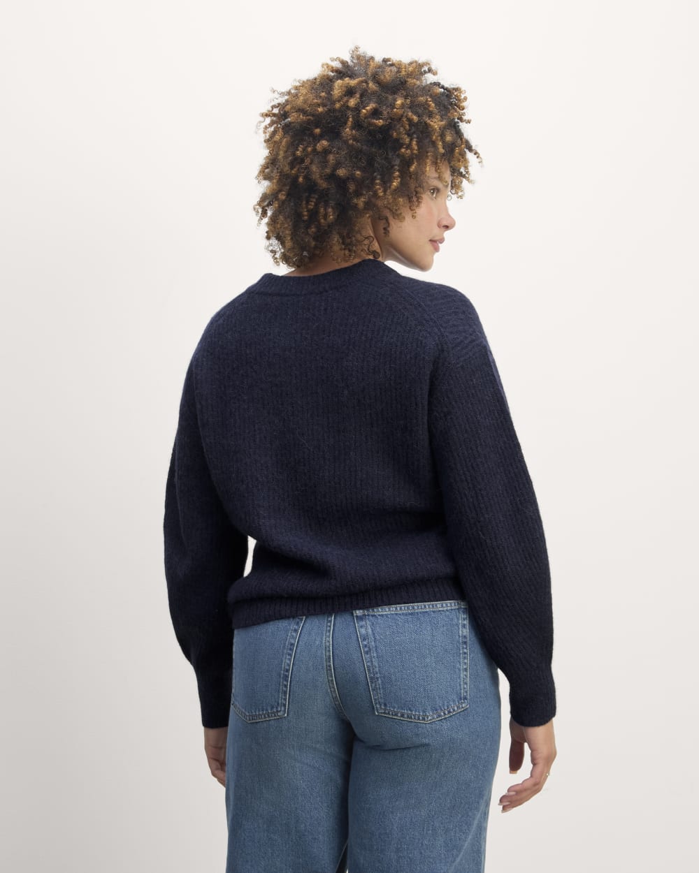 The Cocoon Crew in Alpaca in Navy — alternate view