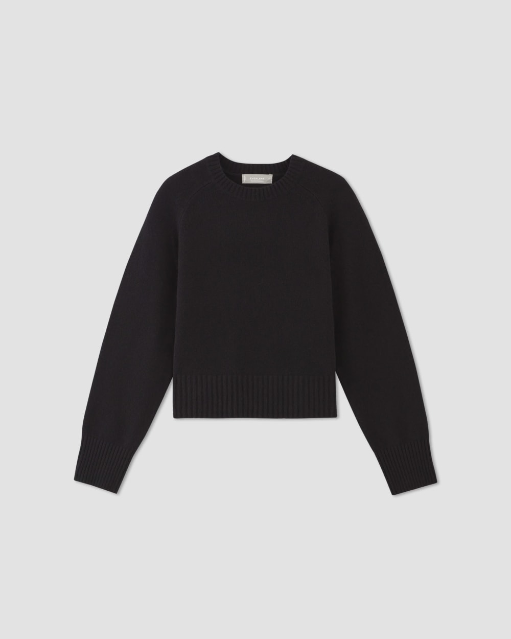 The Boxy Crew in Cashmere in Black — alternate view