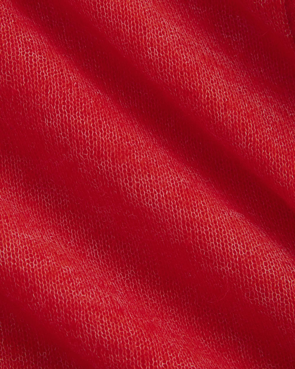 The Air Alpaca™ Short-Sleeve Cardigan in Fiery Red — detail view