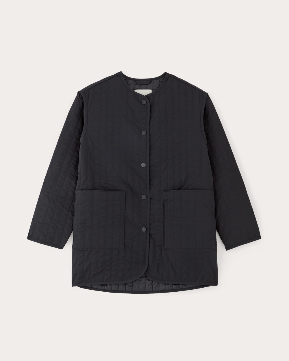 The Midi Quilted Liner in Black — alternate view