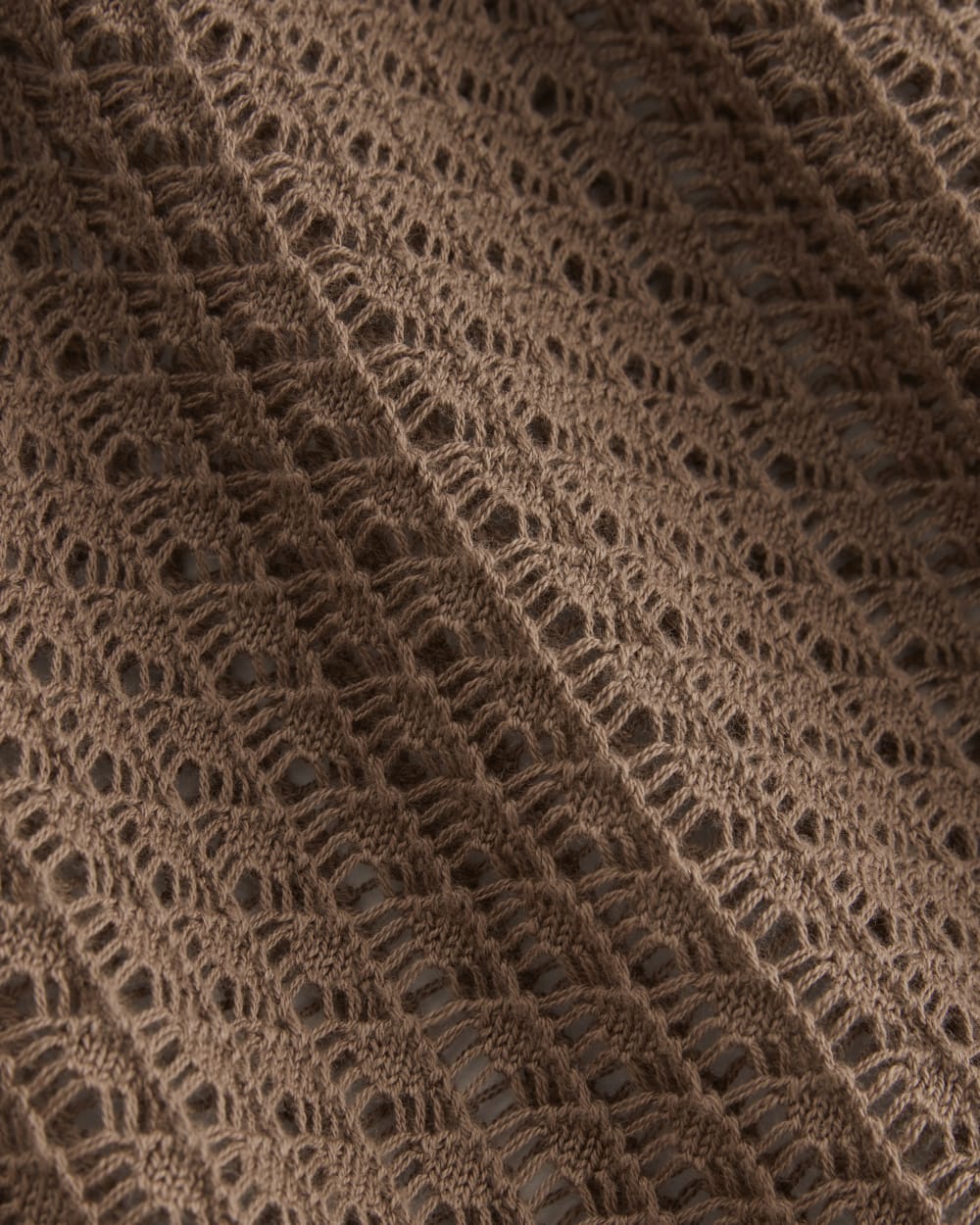 The Lace Knit Tank in Mocha — detail view