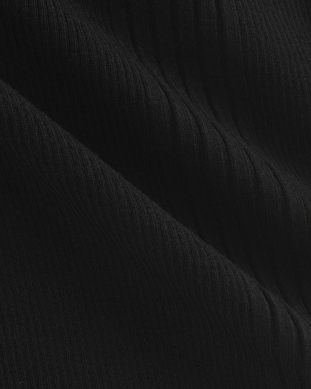 The Light Ribbed Cami in Ultrasoft Merino in Black — detail view