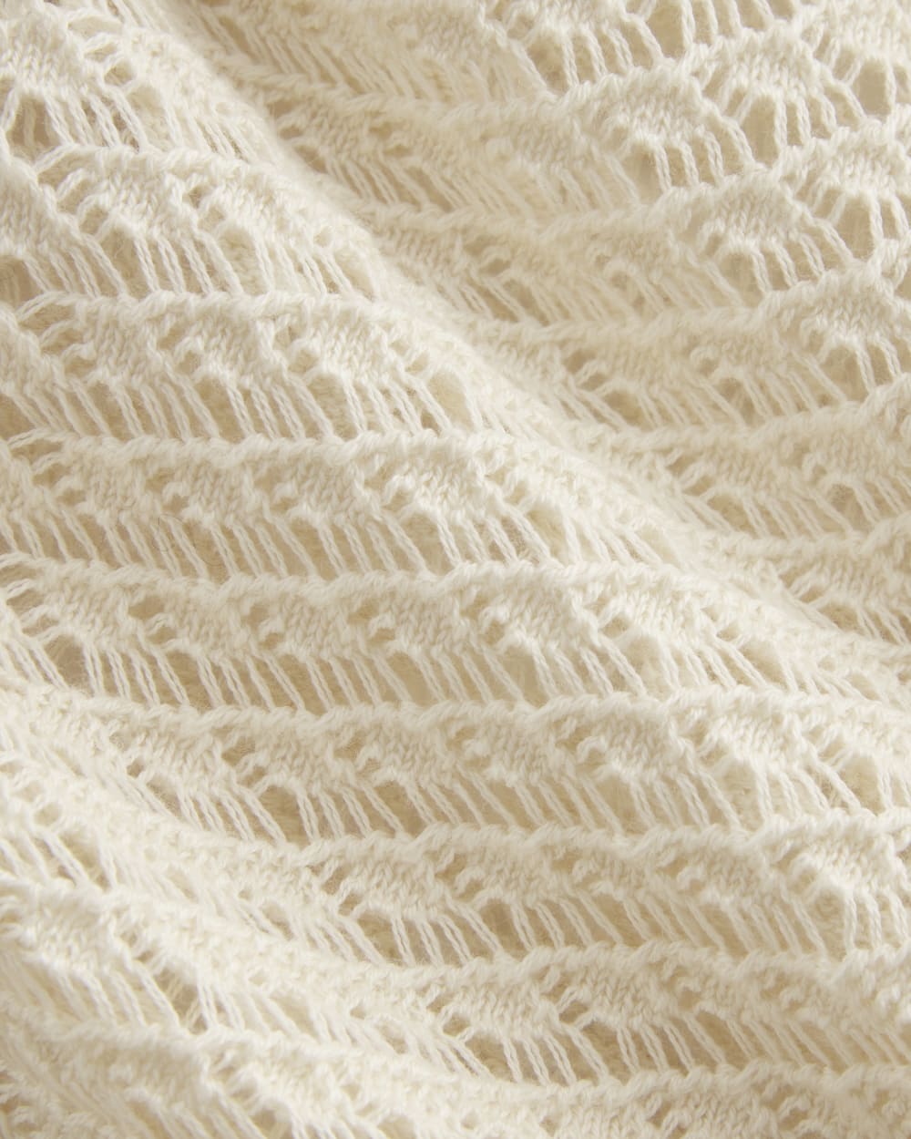The Lace Knit Cardigan in Birch — detail view