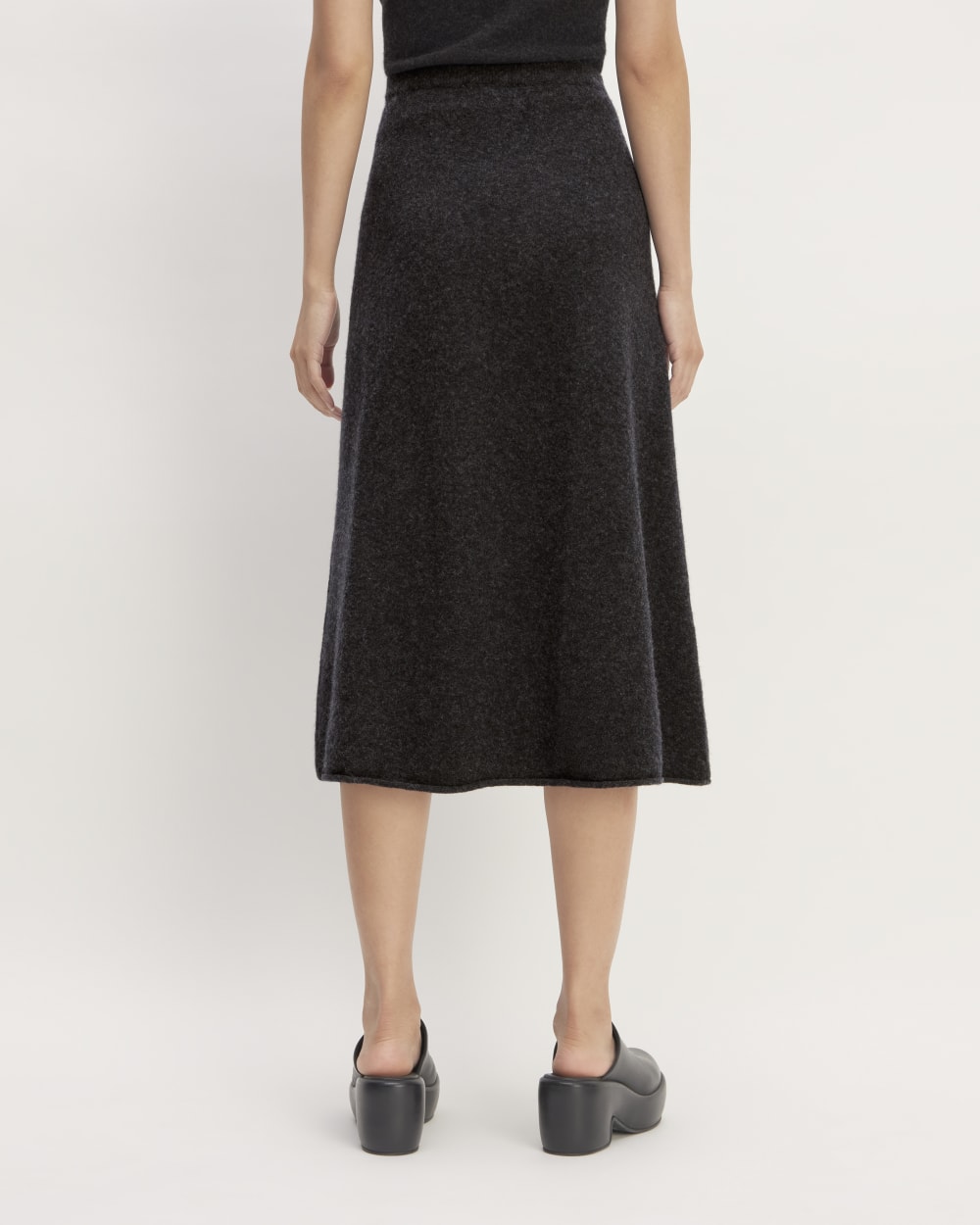 The Cozy-Stretch Skirt in Charcoal — detail view
