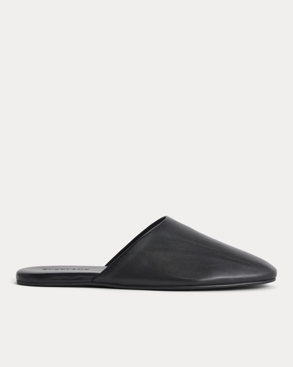Glove Mule Slipper in Black Leather — front view