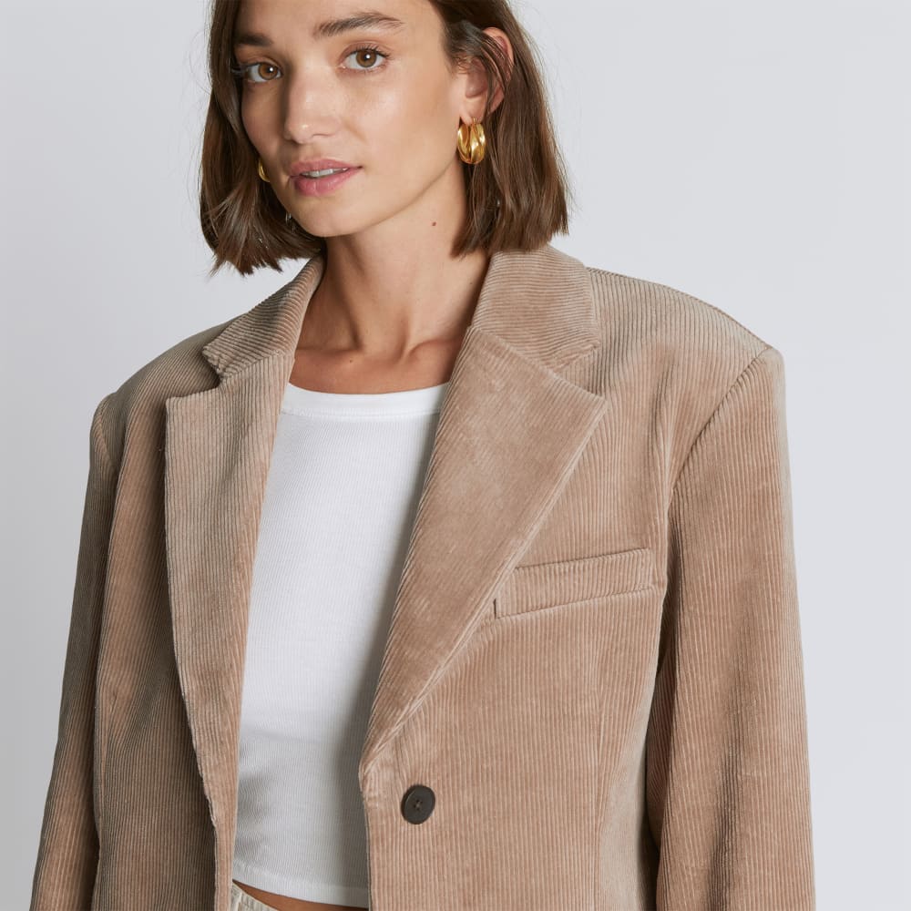 The Corduroy ’80s Blazer in Taupe Grey — alternate view