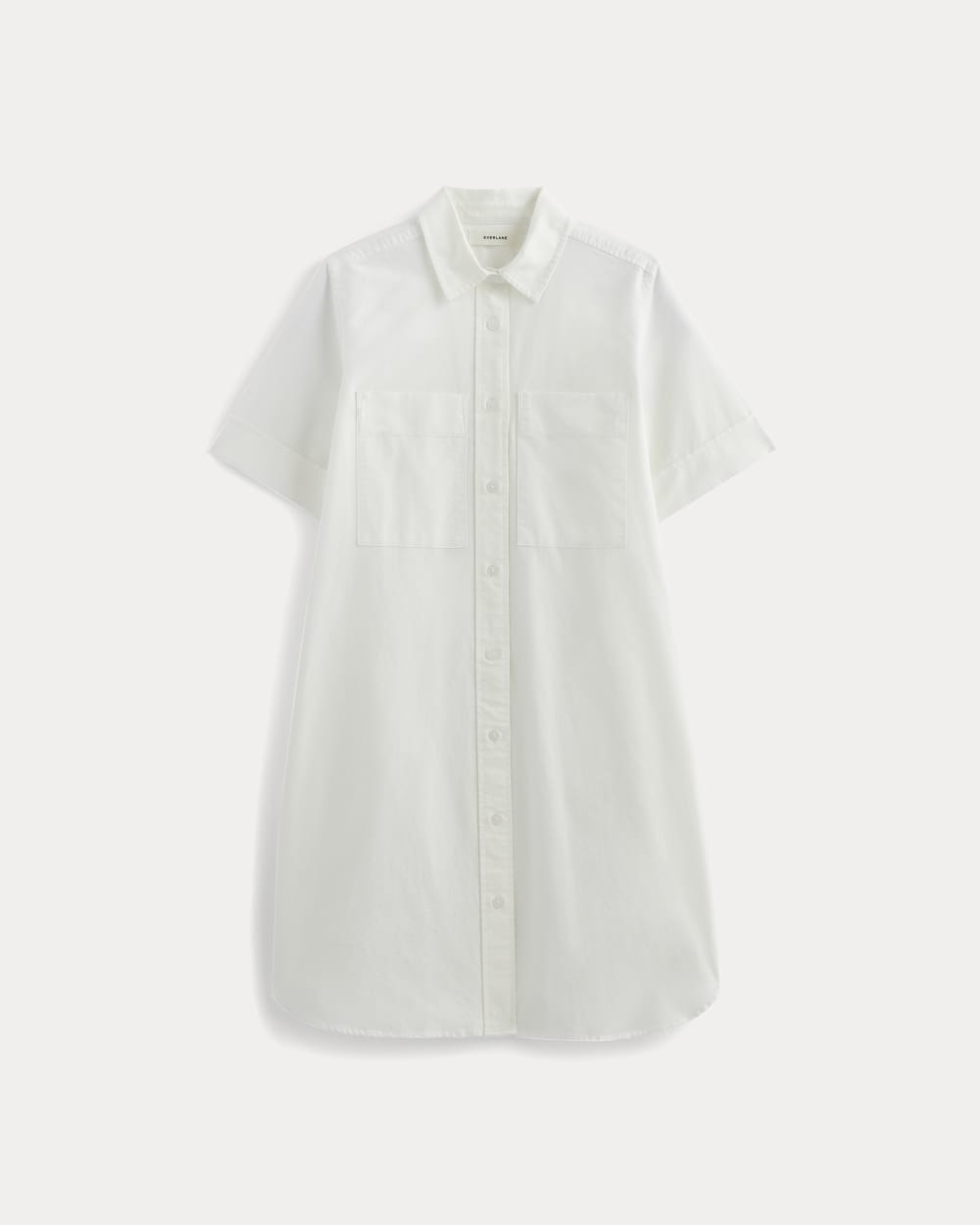 The Oxford Short-Sleeve Shirt Dress in White — alternate view