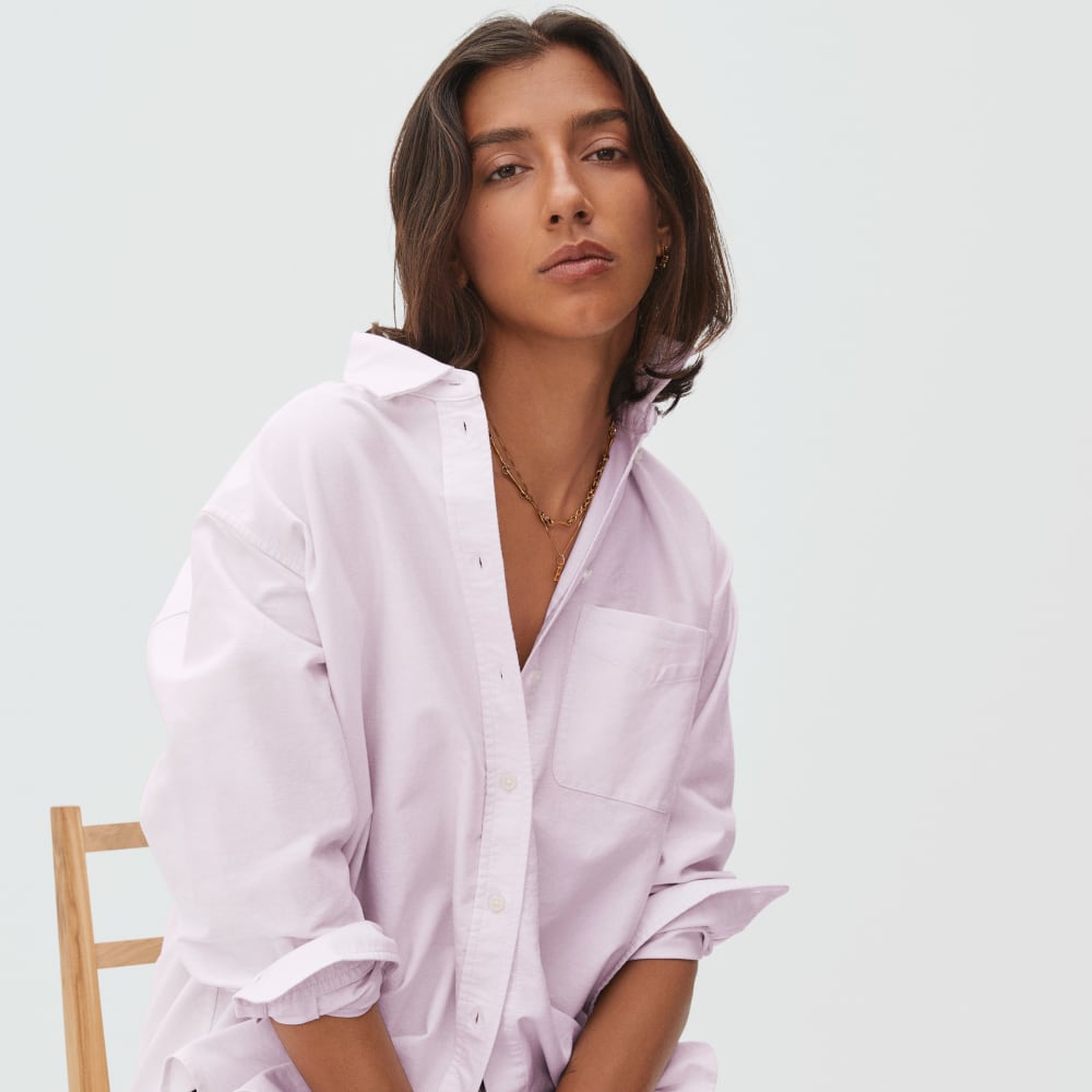 The Must-Have Oxford Shirt in Pale Pink — detail view