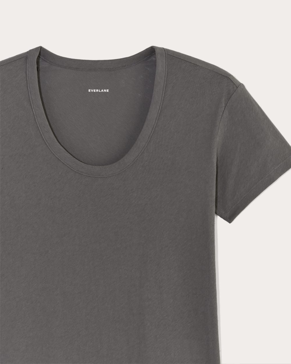 The Air Scoop-Neck Tee in Graphite — detail view