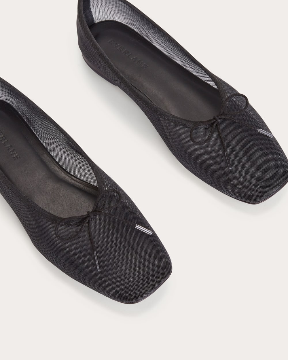 The Day Ballet Flat in Black Mesh — detail view