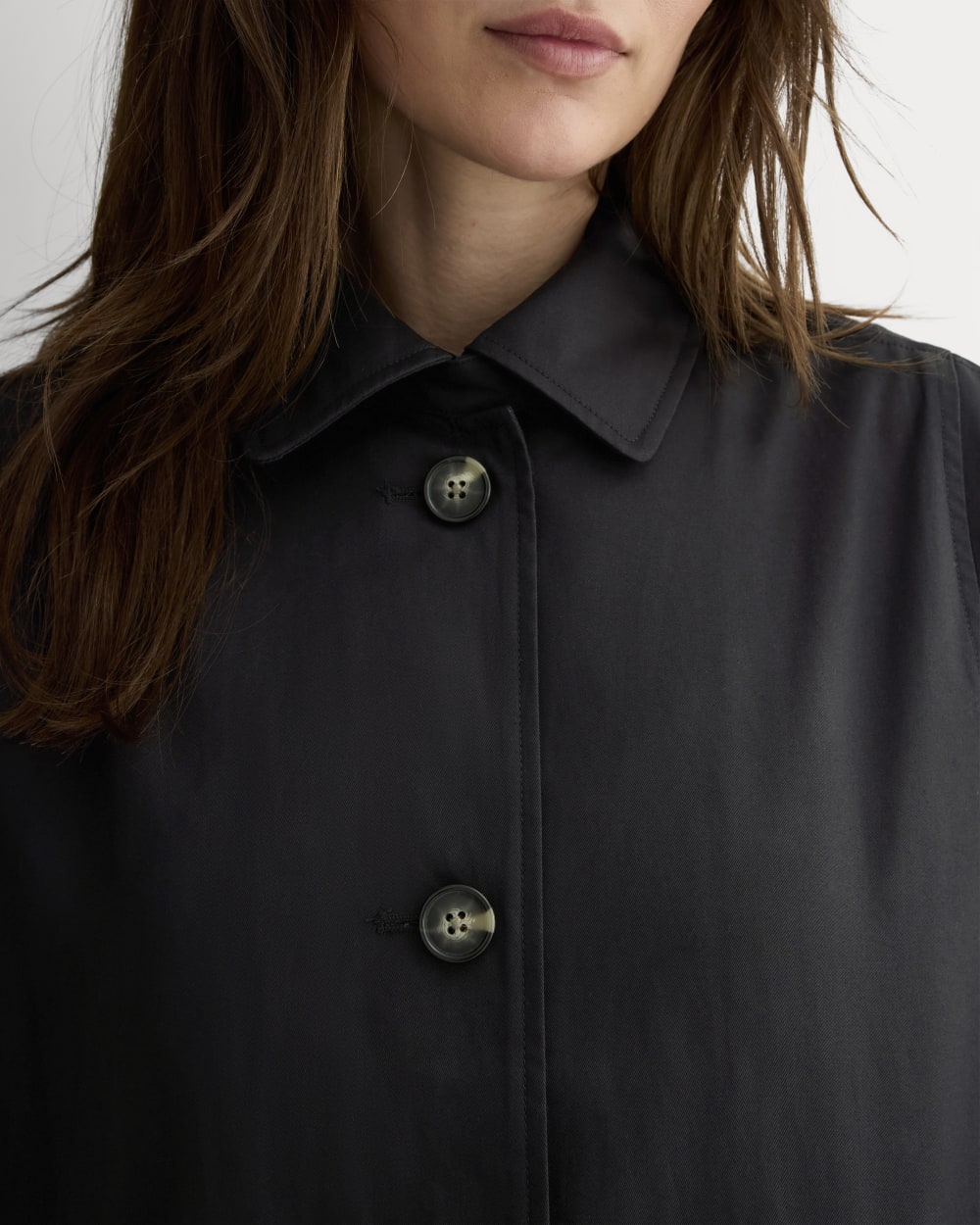 The Mac Coat in Black — detail view