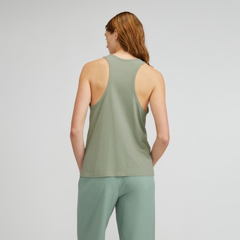 The Air Racerback Tank in Seagrass — detail view