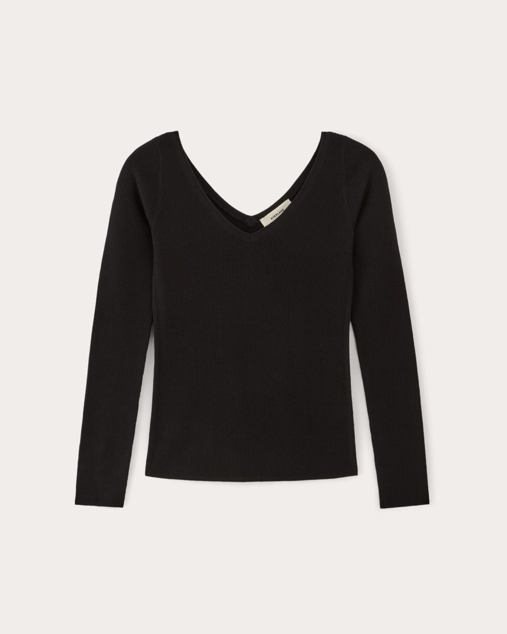 The Off-Shoulder Top in Ultrasoft Merino in Black — alternate view