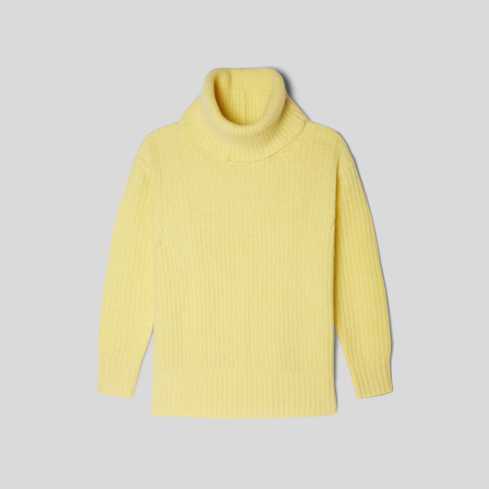 The Alpaca Oversized Turtleneck in Lemon — alternate view