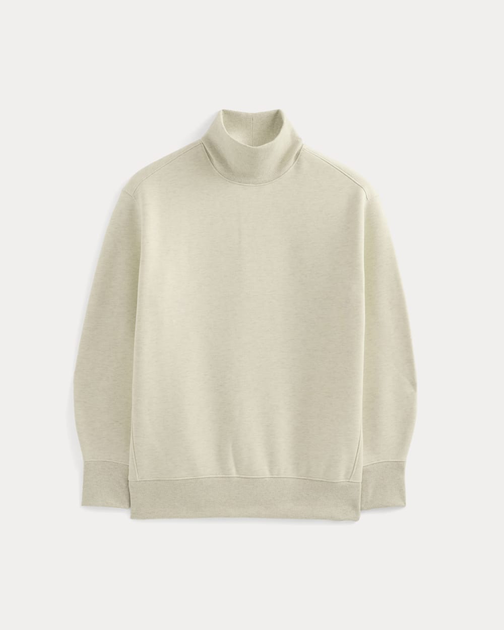 Luxe Fleece Turtleneck in Heathered Oat — alternate view