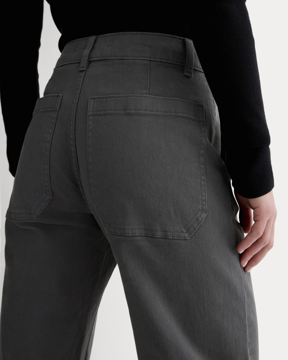 The Utility Straight-Leg Pant in Graphite — detail view