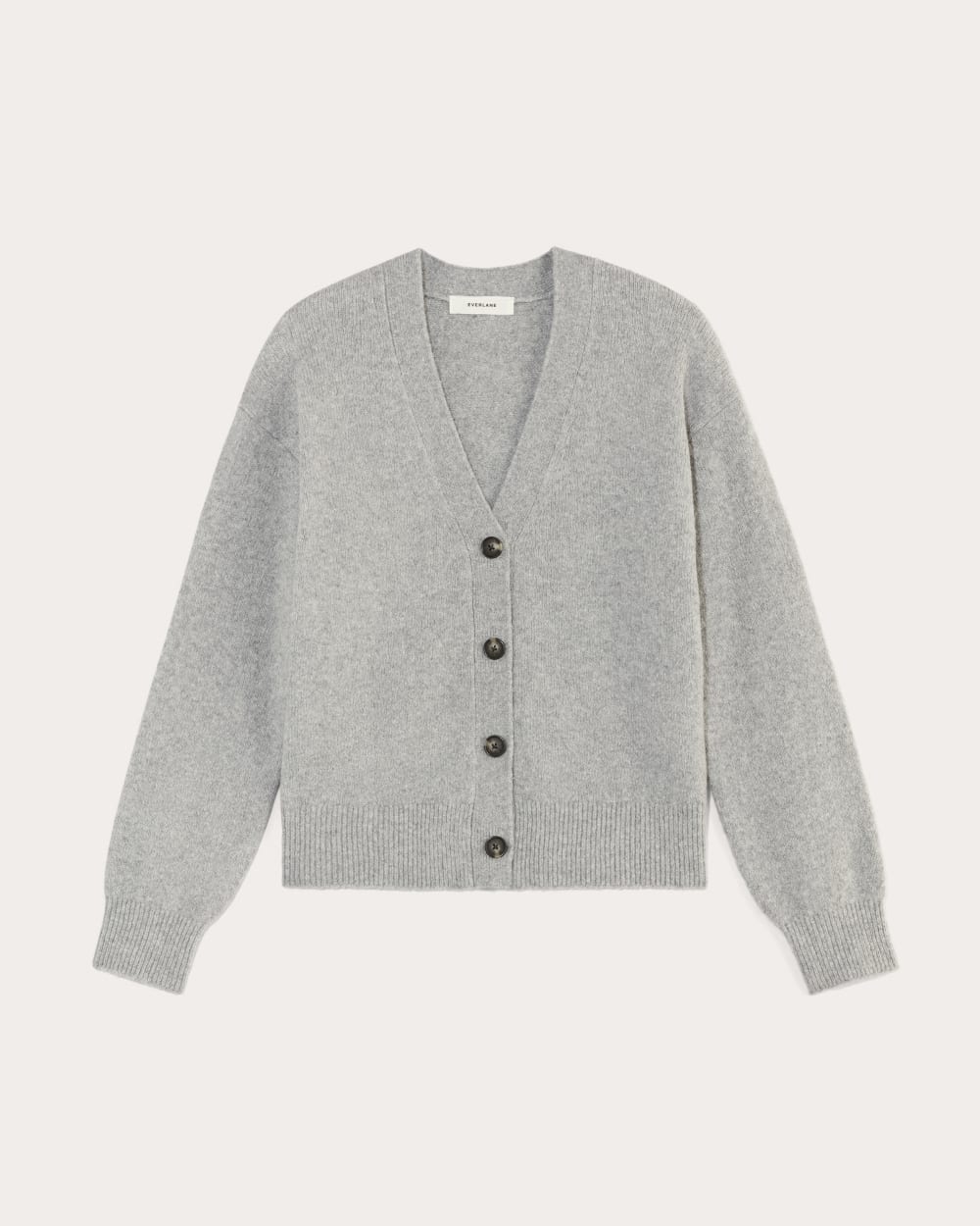 The Cocoon Cardigan in Plush Cotton in Heathered Grey — alternate view