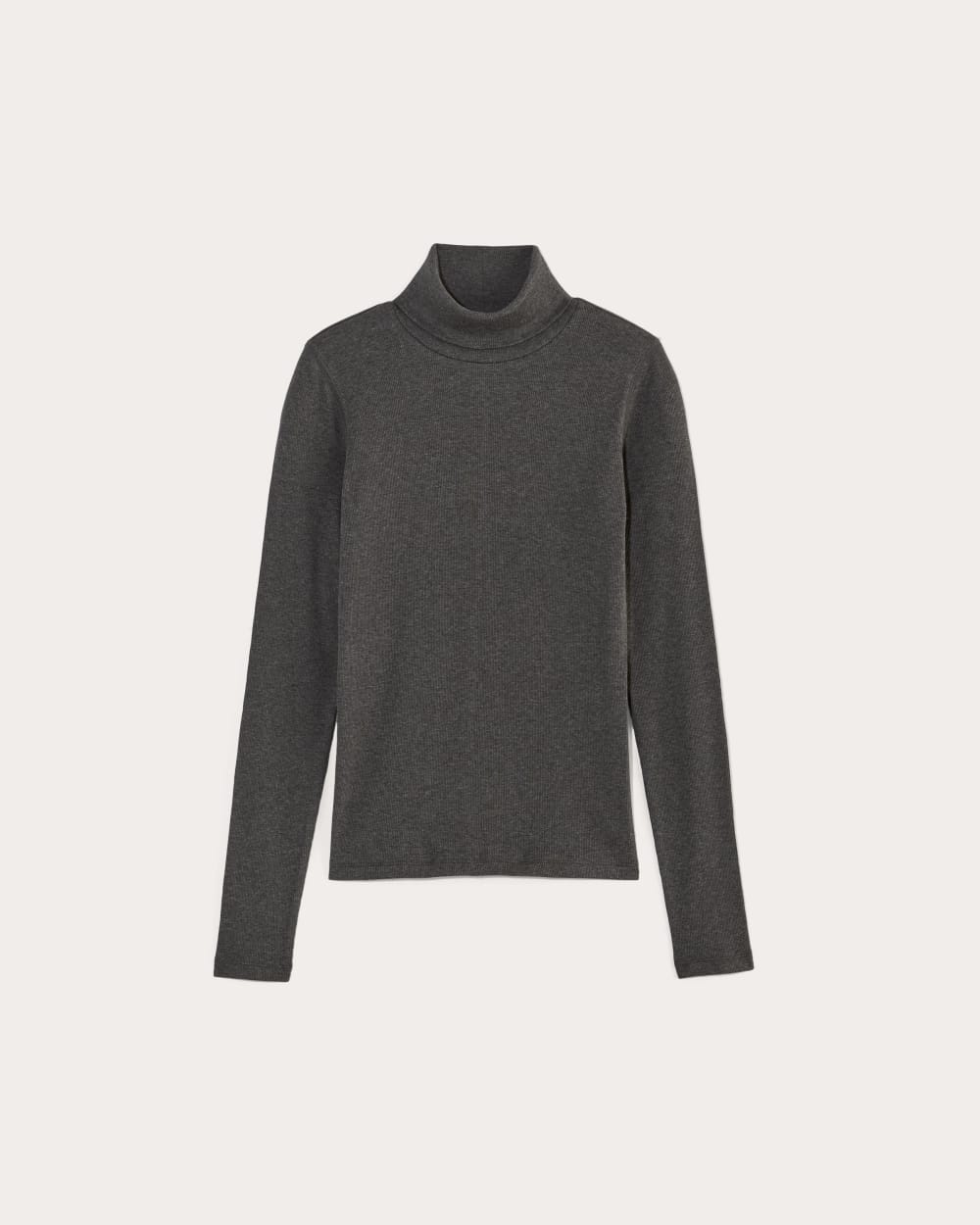 The Luxe Rib Turtleneck in Heathered Soot — alternate view