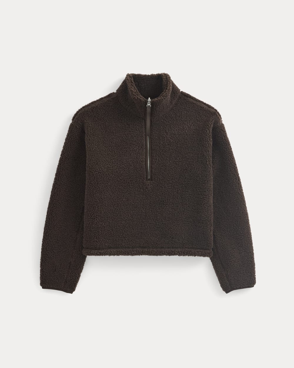 Reversible Teddy Half-Zip Pullover in Coffee Bean — alternate view