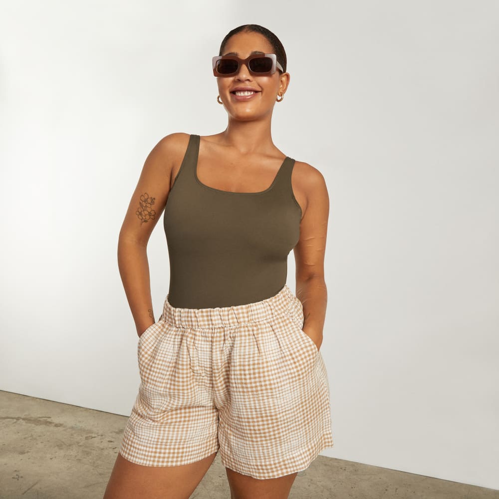 The Square-Neck One-Piece in Beech — detail view