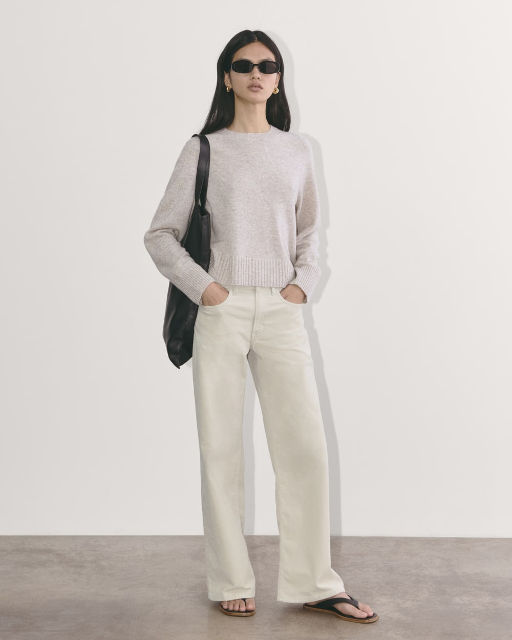 The Mid-Way Pant in Corduroy in Sandstone — front view