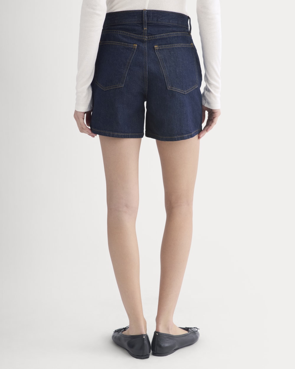 Way-High® A-Line Denim Short in Tungsten Rinse — detail view