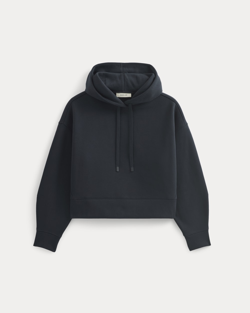 Cropped Luxe Fleece Hoodie in Navy — alternate view