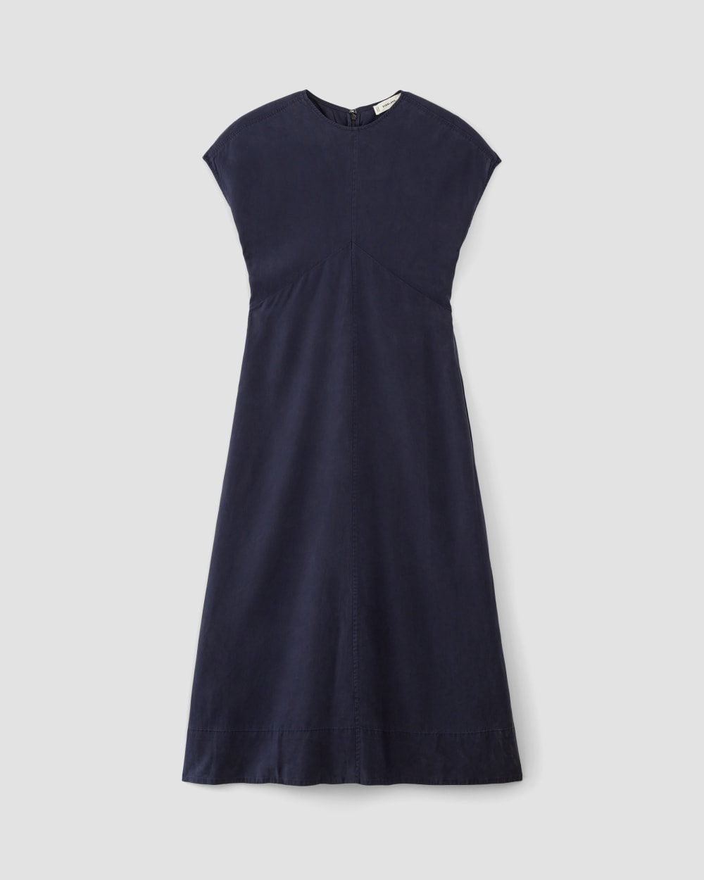 The TENCEL™ Short-Sleeve Midi Dress in Navy — alternate view