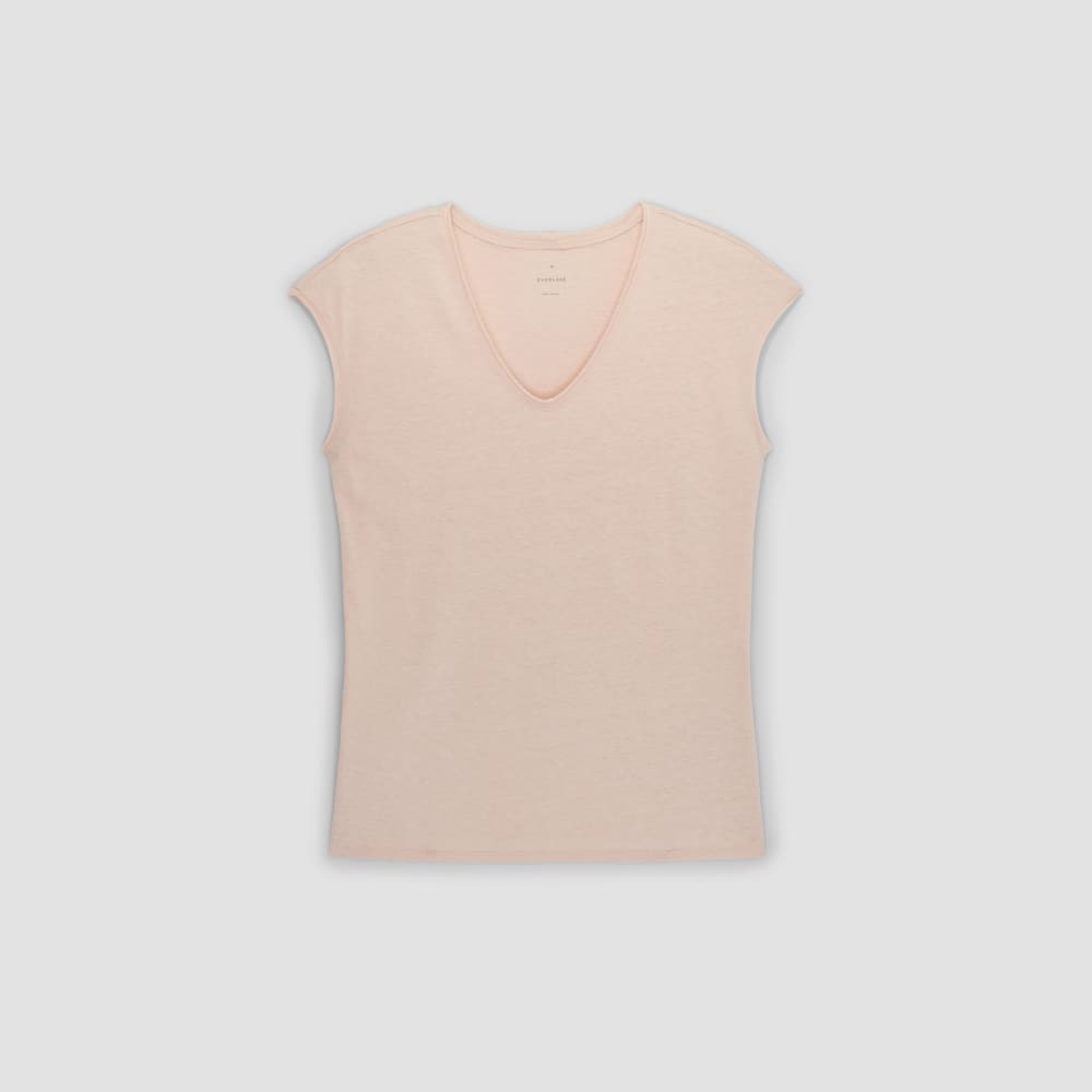 The Hemp Scoop-Neck Muscle Tee in Petal Pink — alternate view