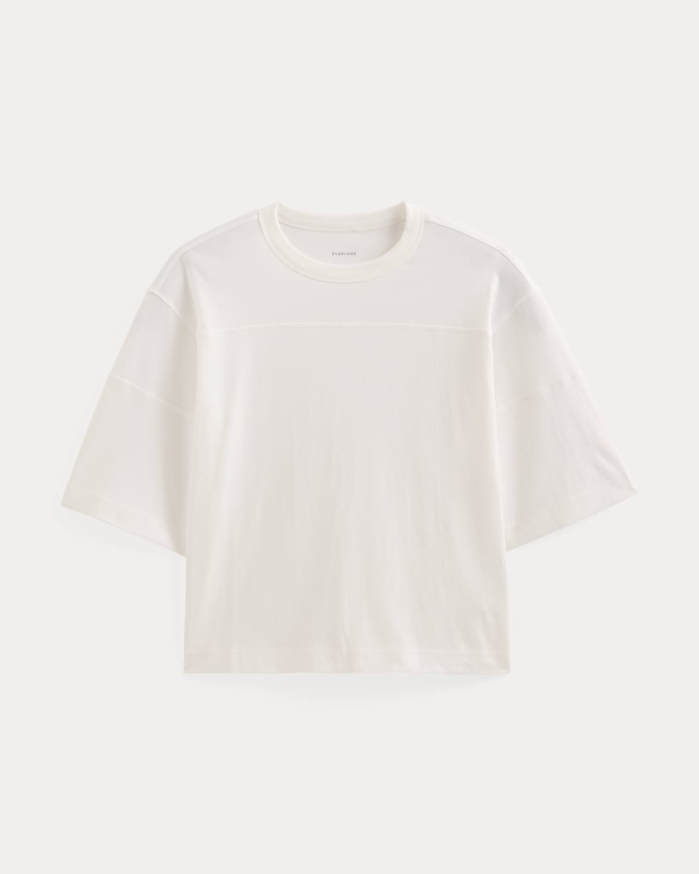 Oversized Varsity Tee in Essential Cotton in White — alternate view