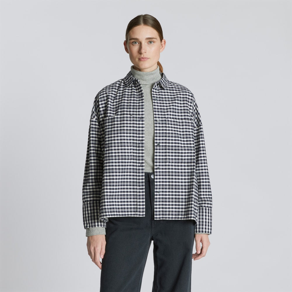 The Boxy Oxford in Ocean Cavern Plaid — front view