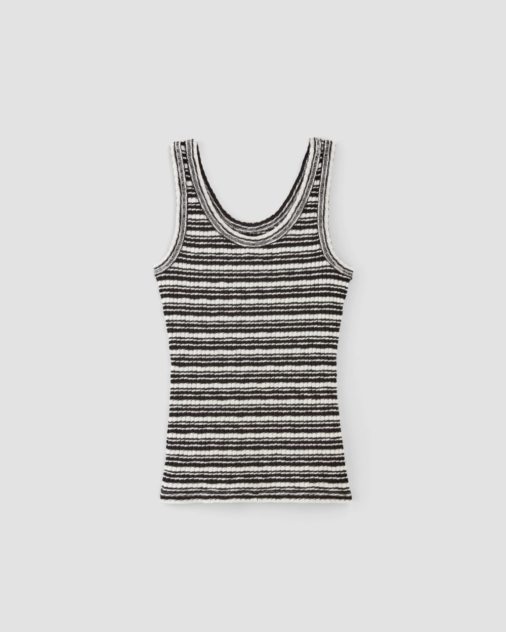 The Cozy Rib Tank in Bone / Black — alternate view