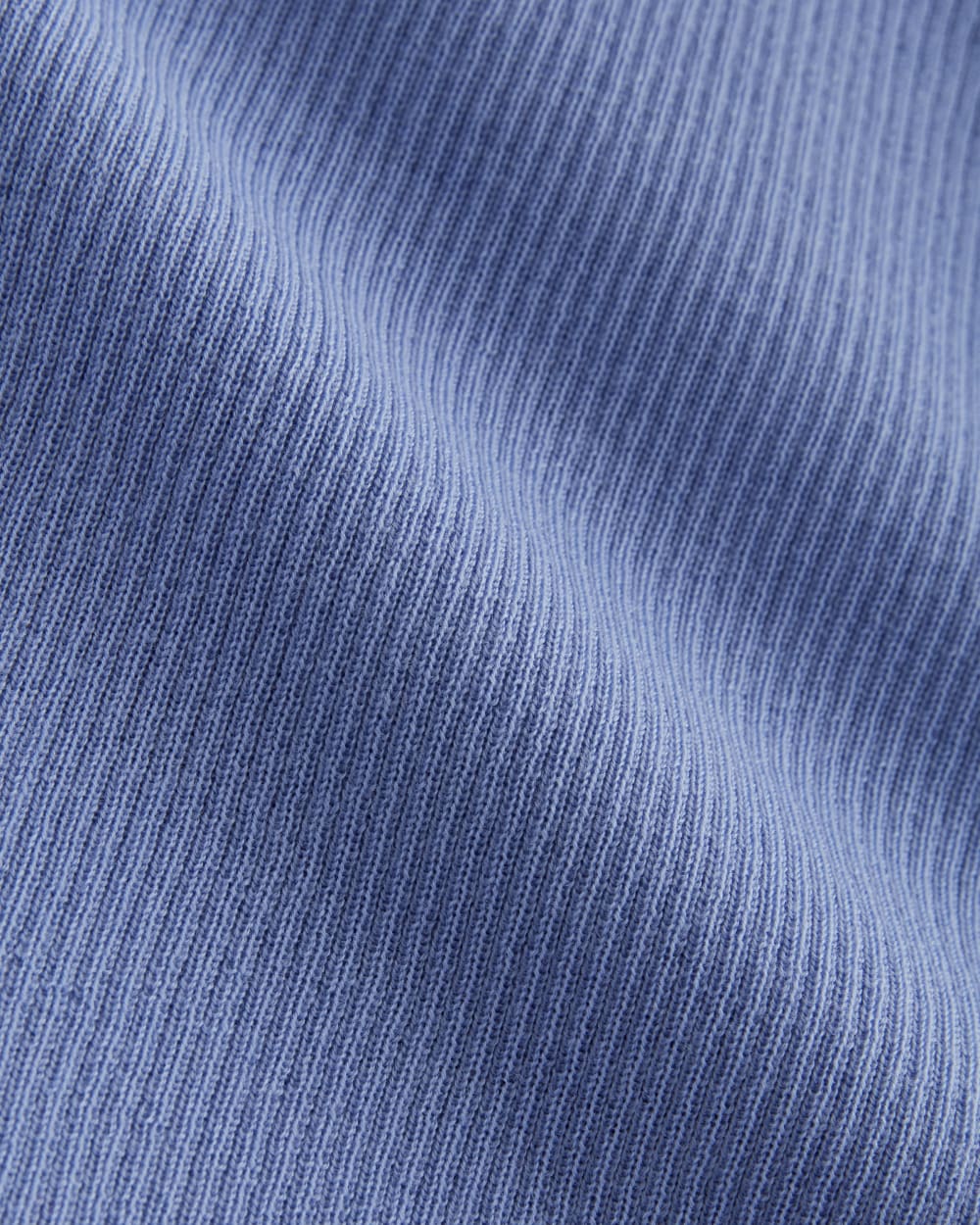 The Polo in Ultrasoft Merino in Bluebell — detail view