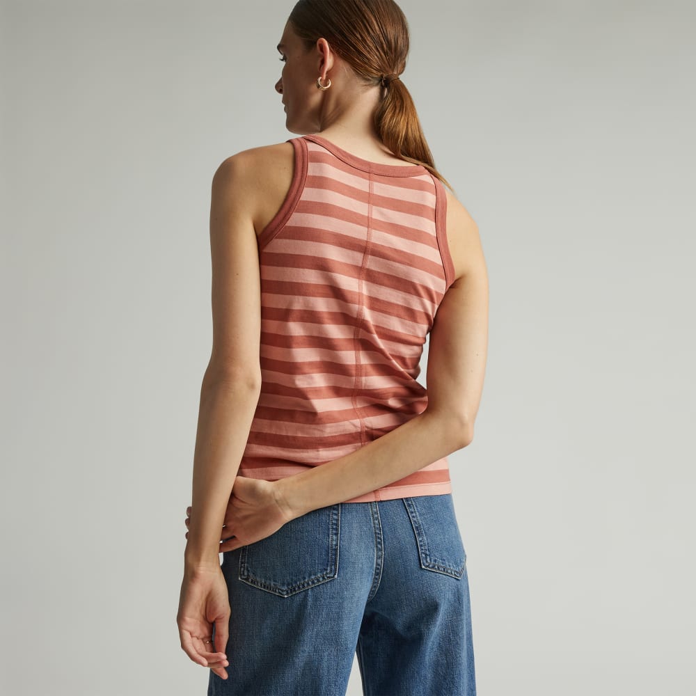 The Tank in Essential Cotton in Redwood Stripe — detail view