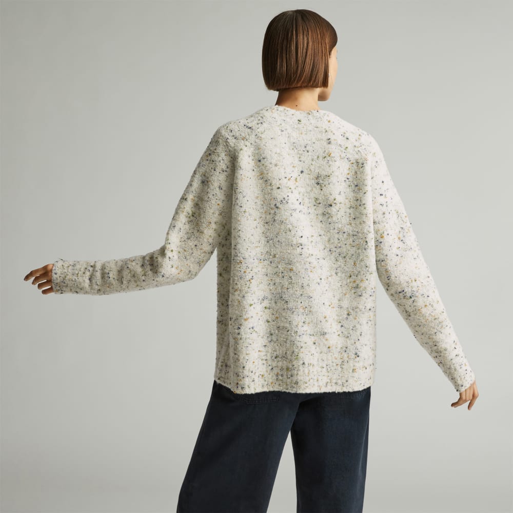 The Confetti Cardigan in Seafoam Green Multi — detail view