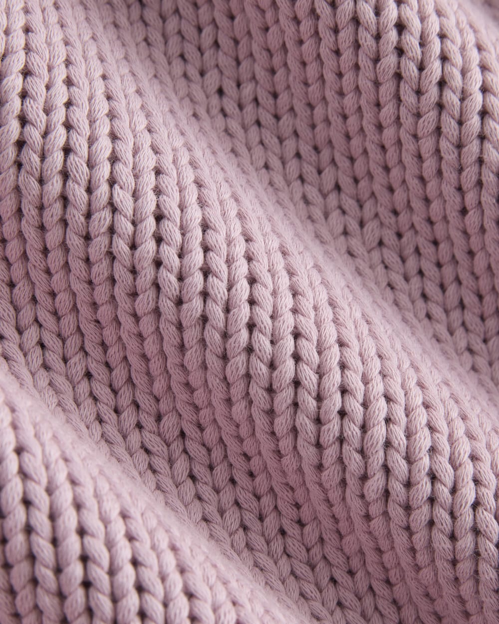 Oversized Cocoon Crew in Elevated Cotton in Burnished Lilac — detail view