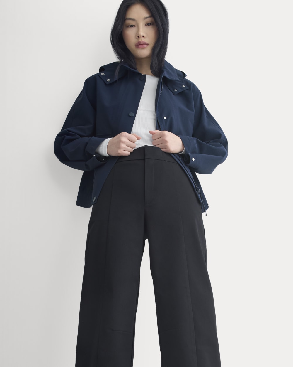 Seamed Balloon Pant in Black — detail view