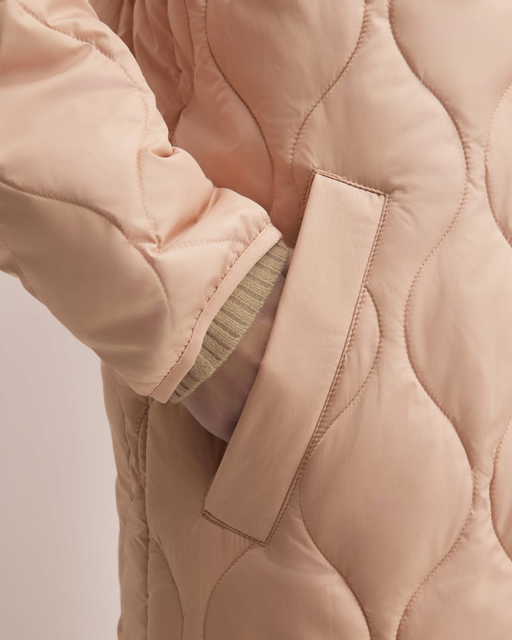 The ReNew Long Liner in Blush Pink — detail view
