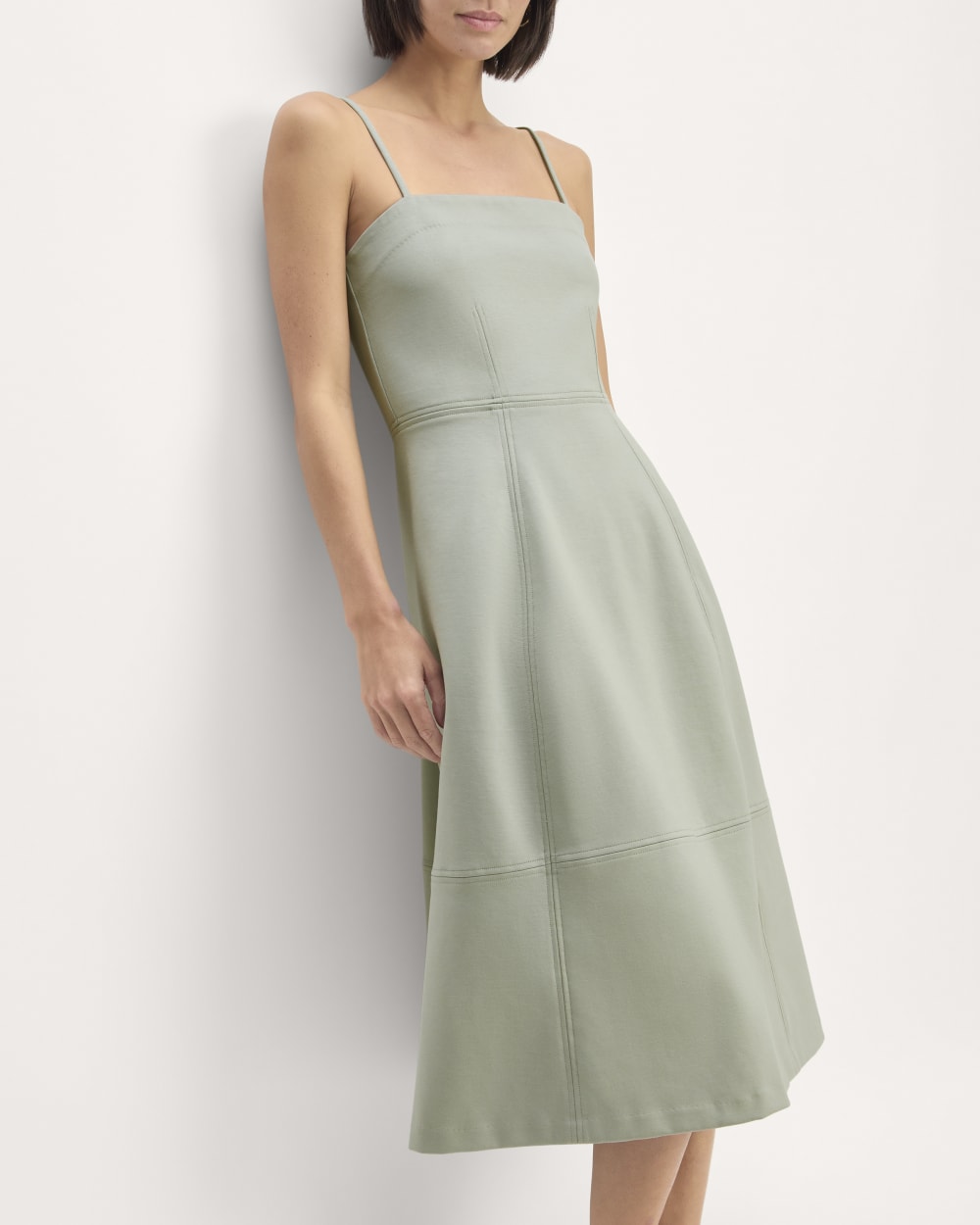The Dream Everywhere Dress in Sage Green — detail view