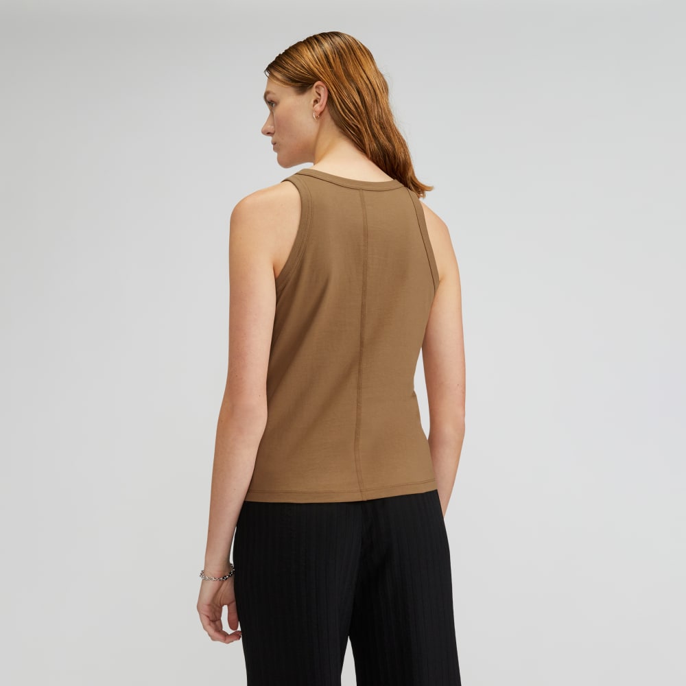 The Tank in Essential Cotton in Toasted Coconut — detail view