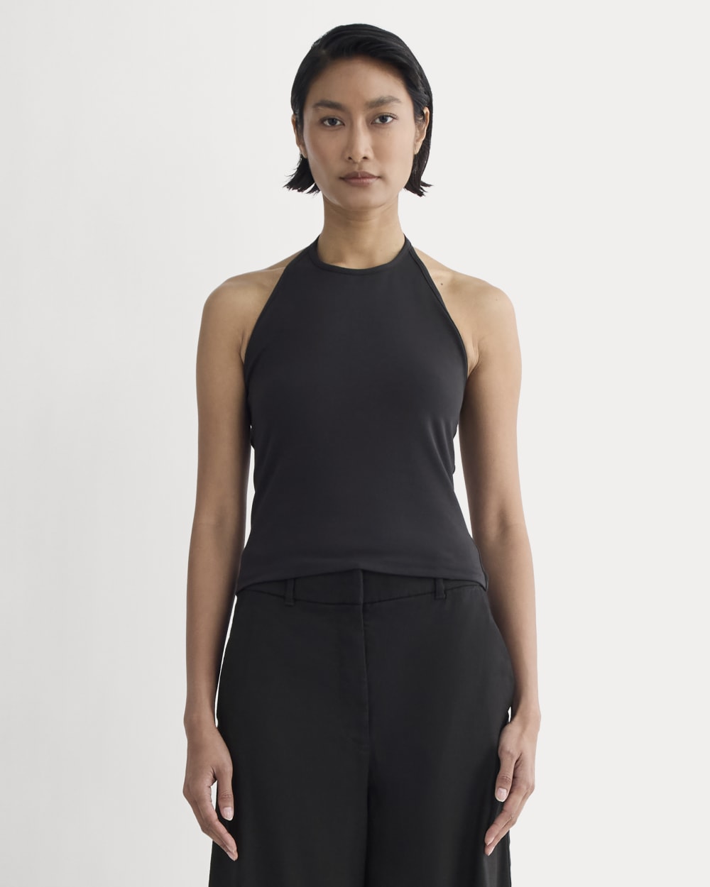 The Form Halter Top in Black — front view