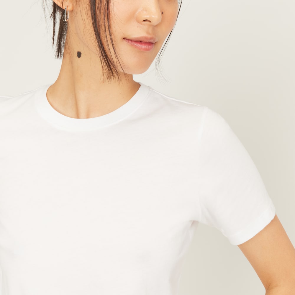 The Organic Cotton Crew Tee in White — detail view