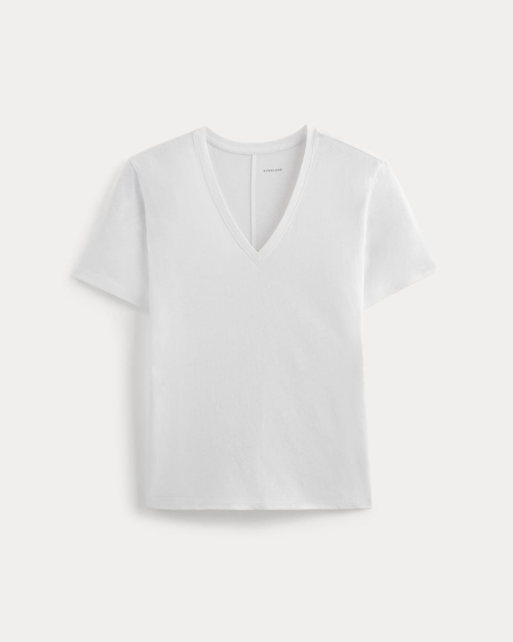 The Slouchy V-Neck Tee in Cotton Linen in White — alternate view