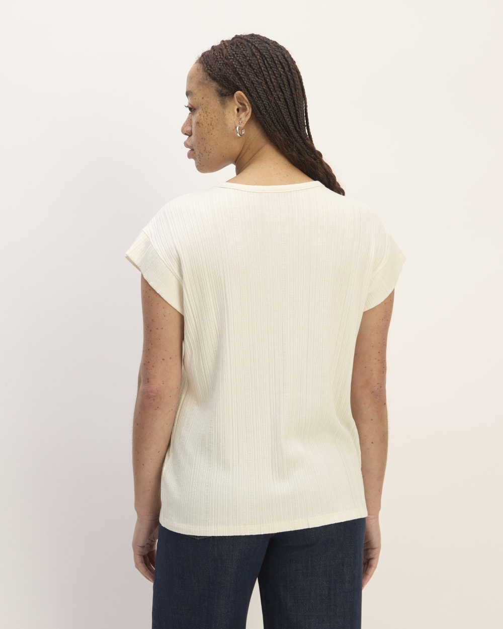 The Rib Muscle Tee in Bone — detail view
